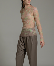 Load image into Gallery viewer, Multi-color embroidered fitted top