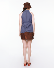 Load image into Gallery viewer, Quatrefoil Cowl Neck Top Blue