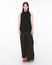 Load image into Gallery viewer, Quatrefoil Cowl Neck Top Black