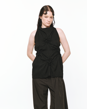 Load image into Gallery viewer, Quatrefoil Cowl Neck Top Black