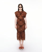 Load image into Gallery viewer, Quatrefoil Fitted Midi Dress