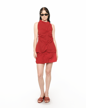 Load image into Gallery viewer, Quatrefoil Cowl Neck Top Red
