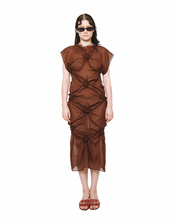 Load image into Gallery viewer, Quatrefoil Fitted Midi Dress