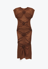 Load image into Gallery viewer, Quatrefoil Fitted Midi Dress