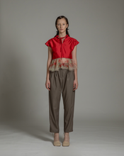 Load image into Gallery viewer, Festive Multi-color embroidered peplum top