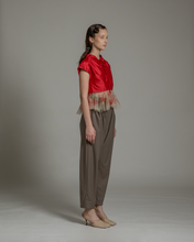 Load image into Gallery viewer, Festive Multi-color embroidered peplum top