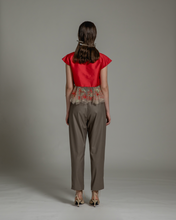 Load image into Gallery viewer, Festive Multi-color embroidered peplum top
