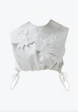 Load image into Gallery viewer, Cropped White Embroidered Top
