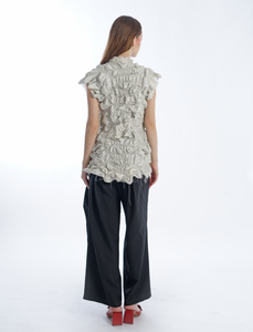 Statement Abstract Ruched Top