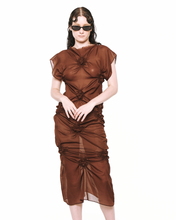 Load image into Gallery viewer, Quatrefoil Fitted Midi Dress
