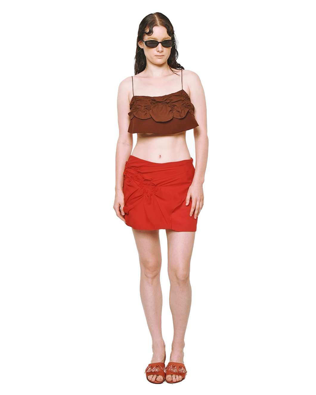 Crop Stardust Tube Brown