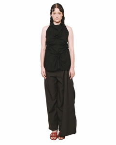 Quatrefoil Cowl Neck Top Black