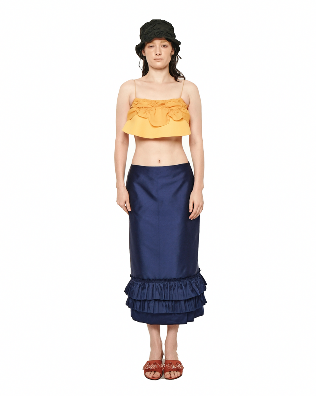 Ruffle Midi Skirt