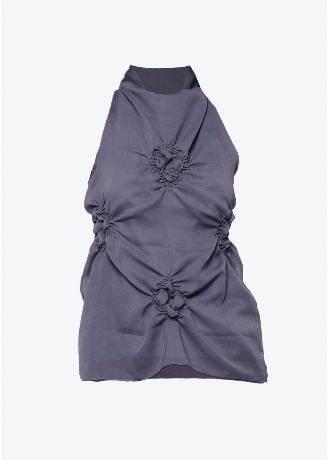 Quatrefoil Cowl Neck Top Blue