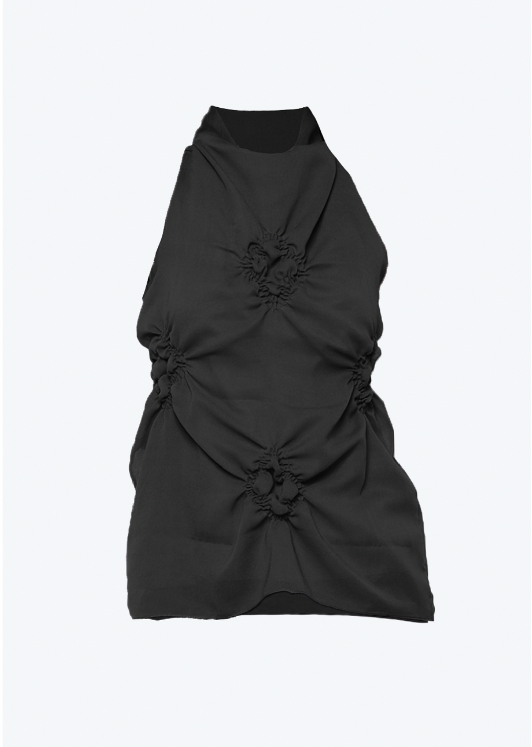 Quatrefoil Cowl Neck Top Black