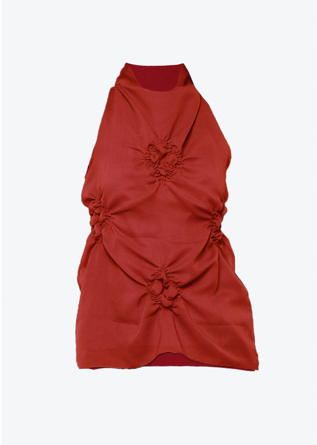 Quatrefoil Cowl Neck Top Red