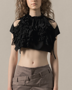 Cut Out Ruched Crop Top