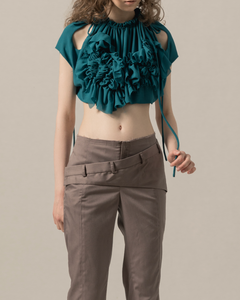Cut Out Ruched Crop Top