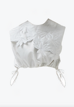 Load image into Gallery viewer, Cropped White Embroidered Top
